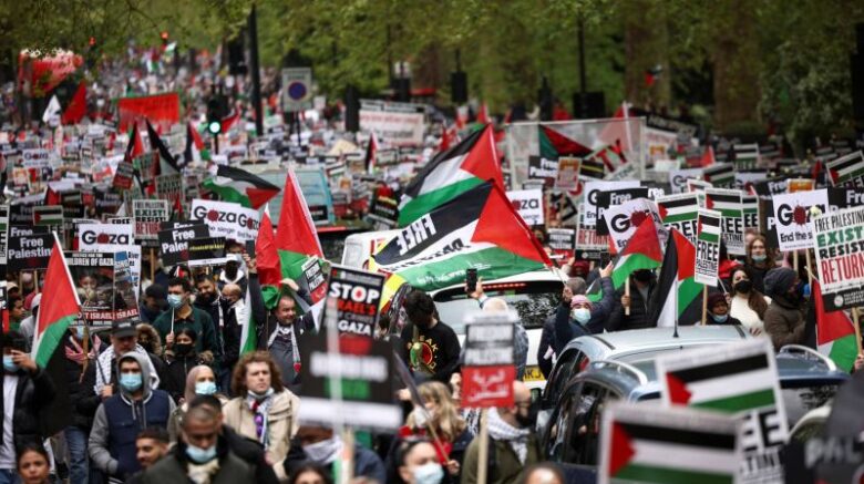 Manifestation Palestine à Londres le 15 Mai 2021